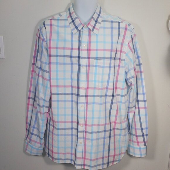 collection of 2 colorful plaids shirts. Old Navy Classic shirt - Picture 3 of 11